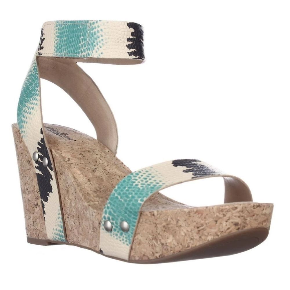 Lucky Genuine Leather McDowell Wedges in Snakeskin Size 8.5